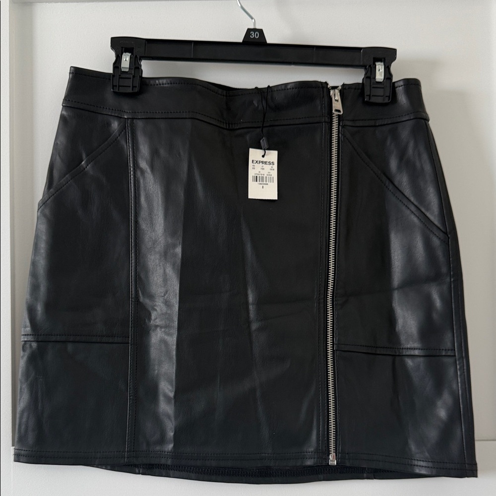 Express Black Faux Leather Mini Skirt